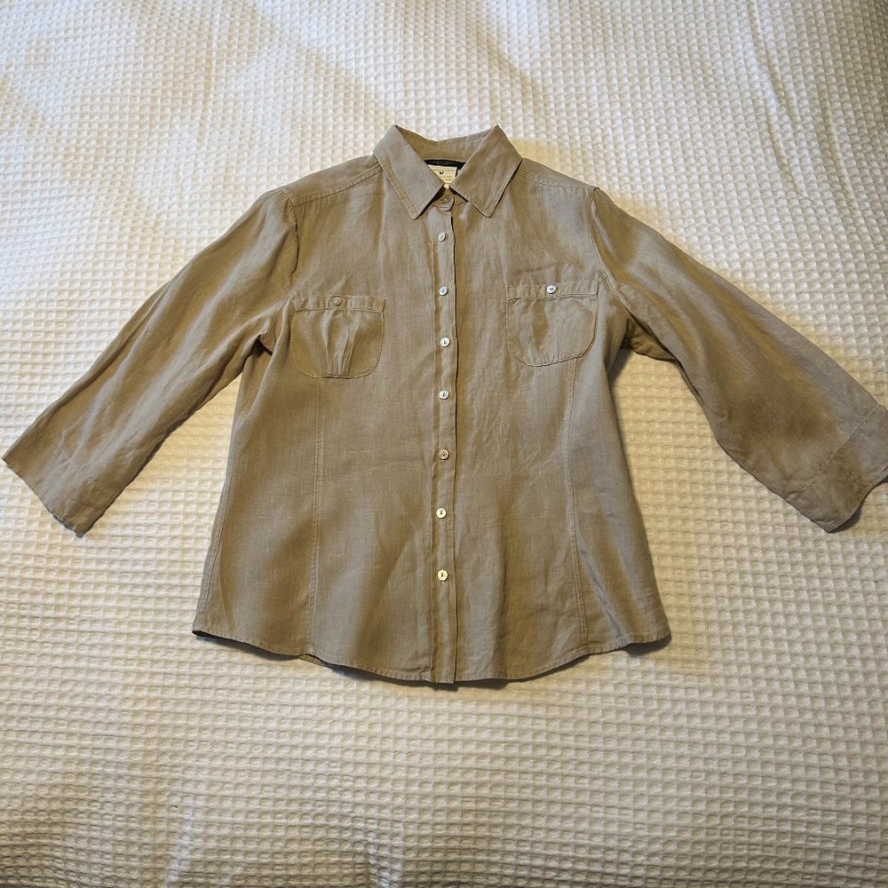 Max Mara Weekend khaki linen blouse, size M